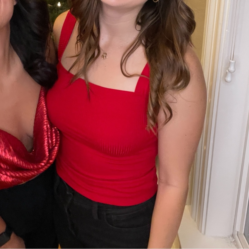 Red reformation tank top